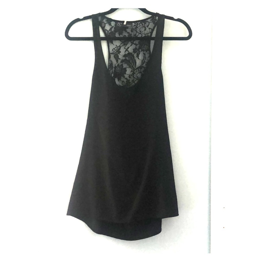 Flow-y, lace/open back tank top